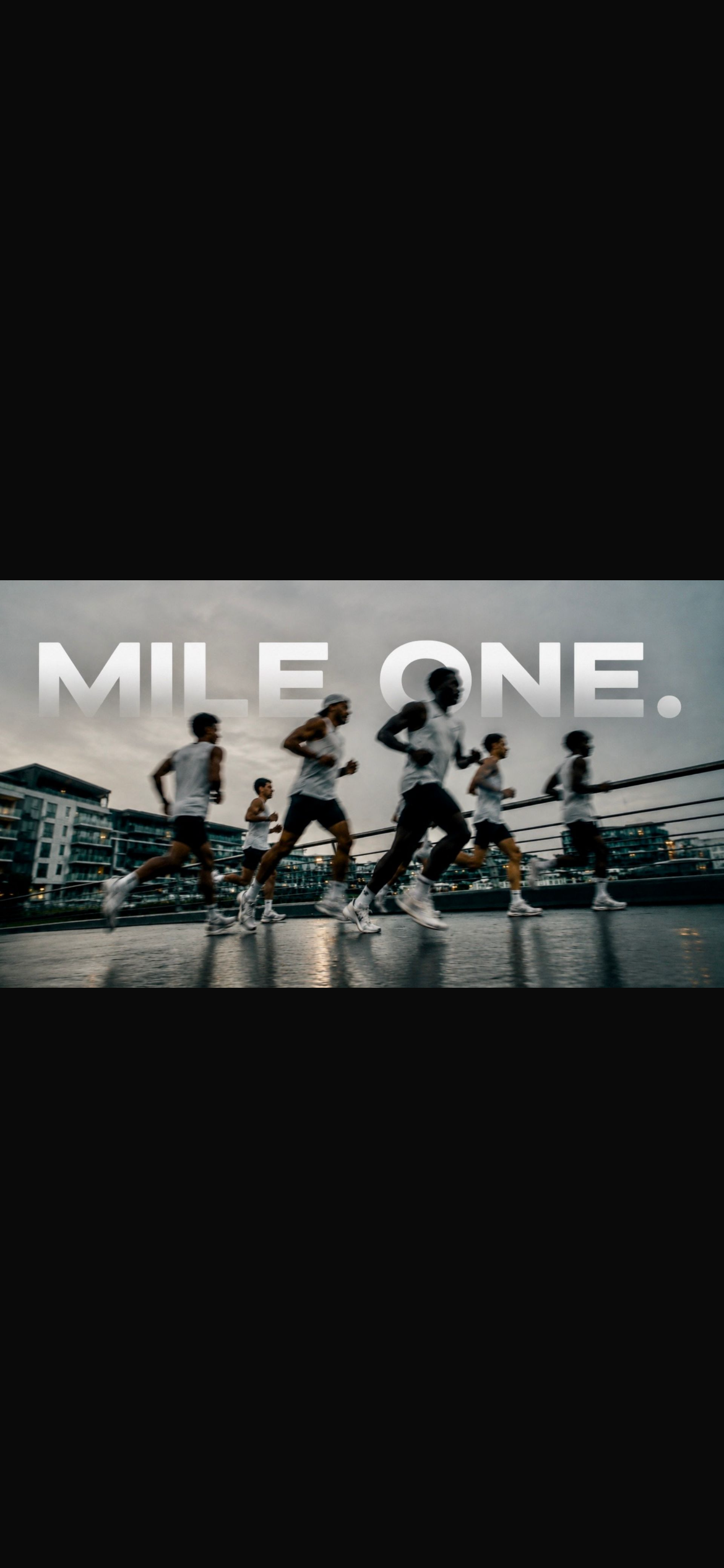 Mile One runners moving together through the city